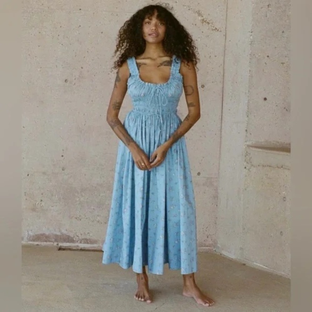 Doen Emmaretta Dress in Sky Bouton De Rose Size XS